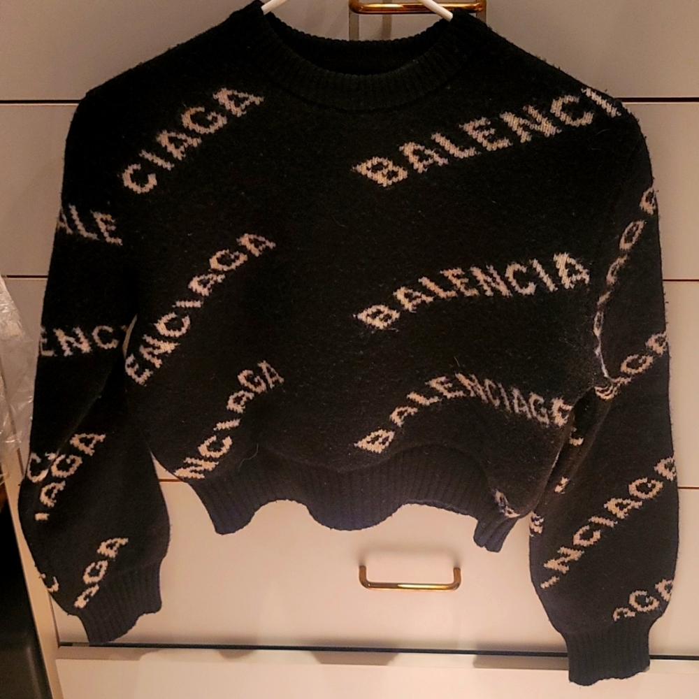 Balenciaga Crop Logo Sweater